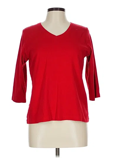 Pre-owned St. John's Bay 3/4 Sleeve T-shirt In Red