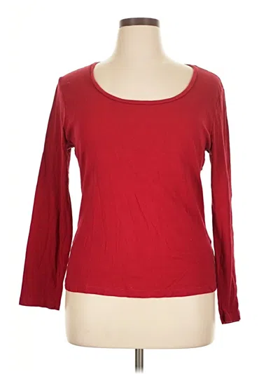 Pre-owned St. John's Bay 3/4 Sleeve T-shirt In Red