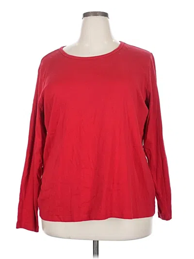 Pre-owned St. John's Bay 3/4 Sleeve T-shirt In Red