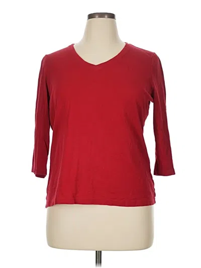 Pre-owned St. John's Bay 3/4 Sleeve T-shirt In Red
