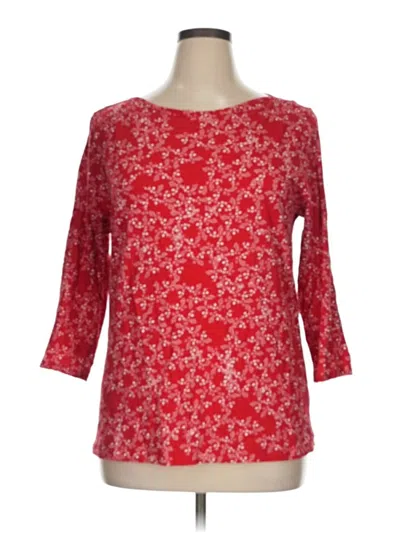 Pre-owned St. John's Bay 3/4 Sleeve T-shirt In Red