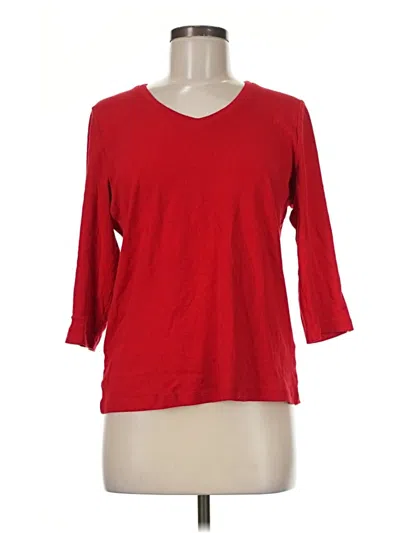 Pre-owned St. John's Bay 3/4 Sleeve T-shirt In Red