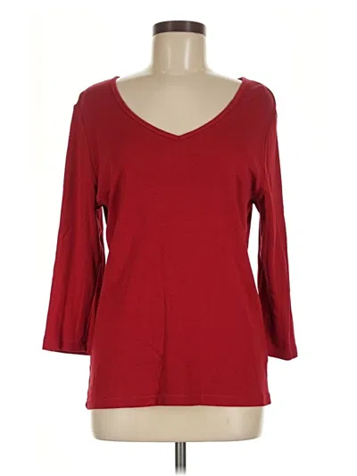 Pre-owned St. John's Bay 3/4 Sleeve T-shirt In Red