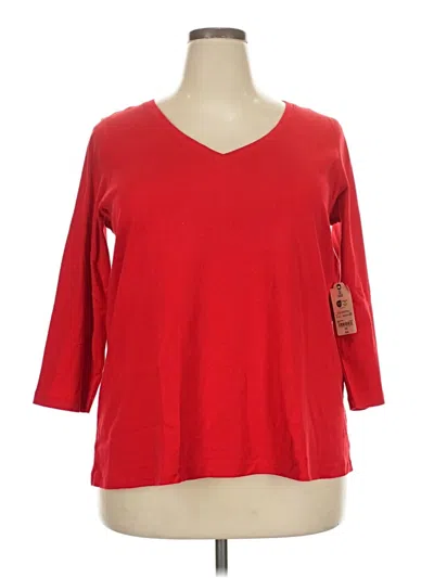 Pre-owned St. John's Bay 3/4 Sleeve T-shirt In Red
