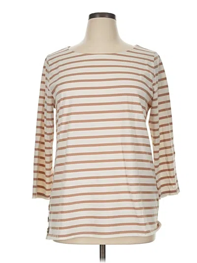 Pre-owned St. John's Bay 3/4 Sleeve T-shirt In Tan