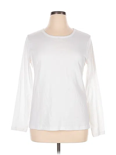 Pre-owned St. John's Bay 3/4 Sleeve T-shirt In White