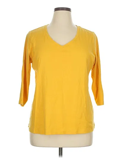 Pre-owned St. John's Bay 3/4 Sleeve T-shirt In Yellow