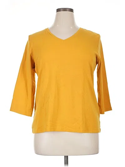 Pre-owned St. John's Bay 3/4 Sleeve T-shirt In Yellow