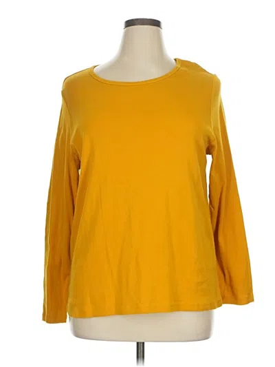 Pre-owned St. John's Bay 3/4 Sleeve T-shirt In Yellow