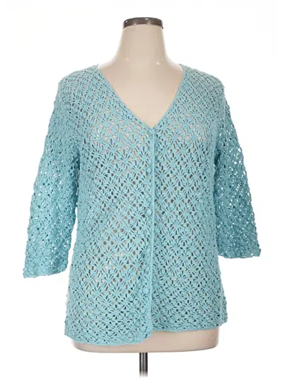 Pre-owned St. John's Bay Cardigan Sweater In Blue