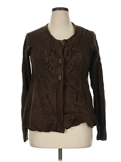 Pre-owned St. John's Bay Cardigan Sweater In Brown