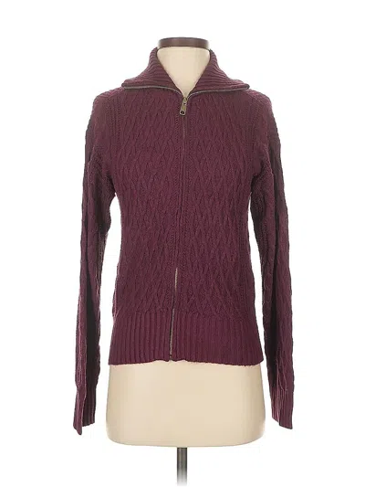 Pre-owned St. John's Bay Cardigan Sweater In Burgundy