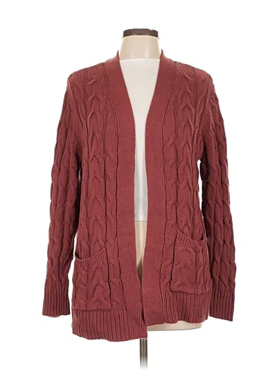 Pre-owned St. John's Bay Cardigan Sweater In Burgundy