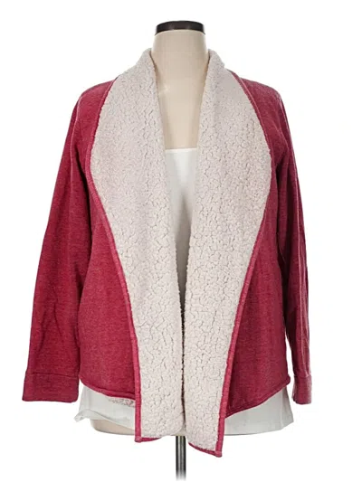 Pre-owned St. John's Bay Cardigan Sweater In Burgundy