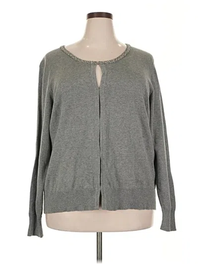 Pre-owned St. John's Bay Cardigan Sweater In Gray