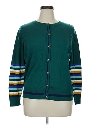 Pre-owned St. John's Bay Cardigan Sweater In Green