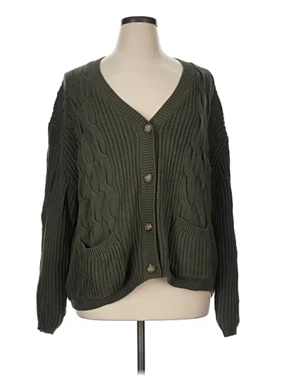 Pre-owned St. John's Bay Cardigan Sweater In Green