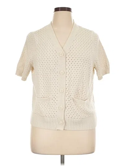 Pre-owned St. John's Bay Cardigan Sweater In Ivory
