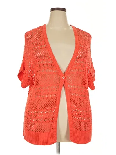 Pre-owned St. John's Bay Cardigan Sweater In Orange