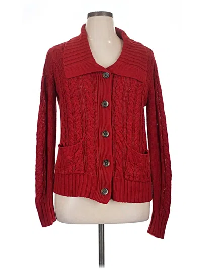 Pre-owned St. John's Bay Cardigan Sweater In Red
