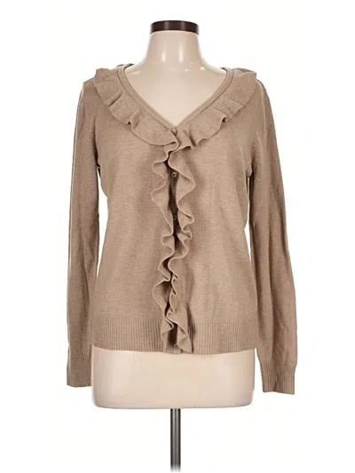 Pre-owned St. John's Bay Cardigan Sweater In Tan