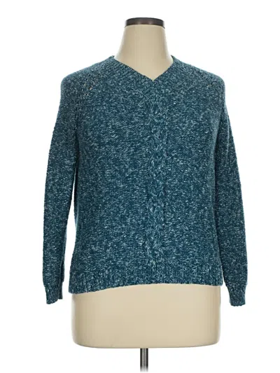 Pre-owned St. John's Bay Cardigan Sweater In Teal