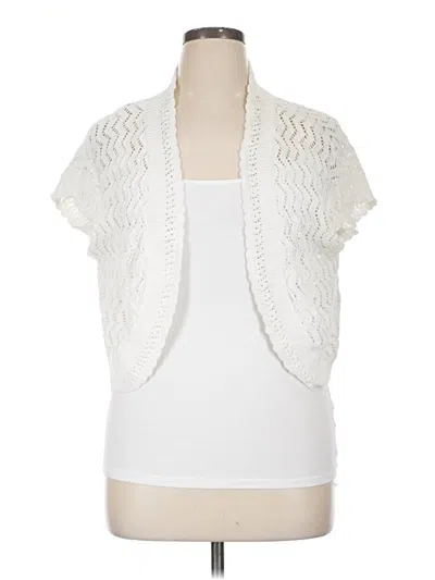 Pre-owned St. John's Bay Cardigan Sweater In White