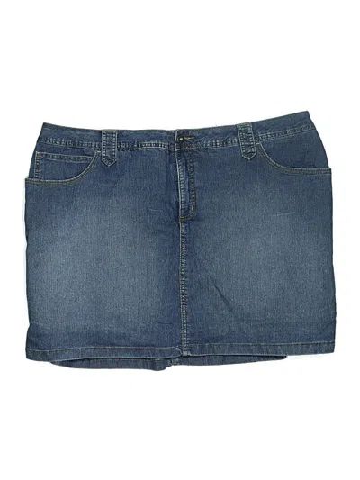 Pre-owned St. John's Bay Denim Skirt In Blue