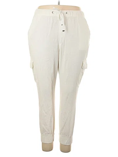 Pre-owned St. John's Bay Linen Pants In Ivory