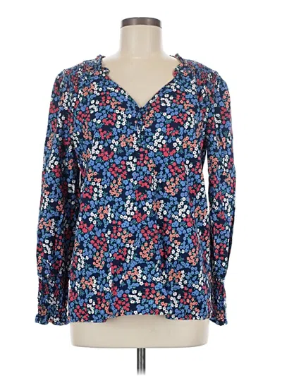 Pre-owned St. John's Bay Long Sleeve Blouse In Blue