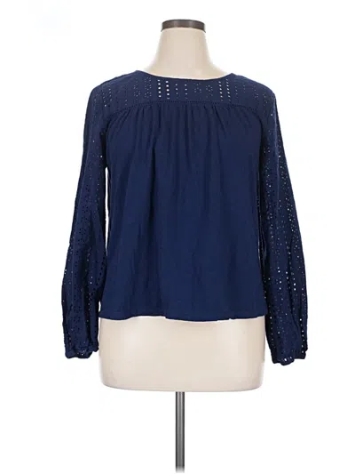 Pre-owned St. John's Bay Long Sleeve Blouse In Blue