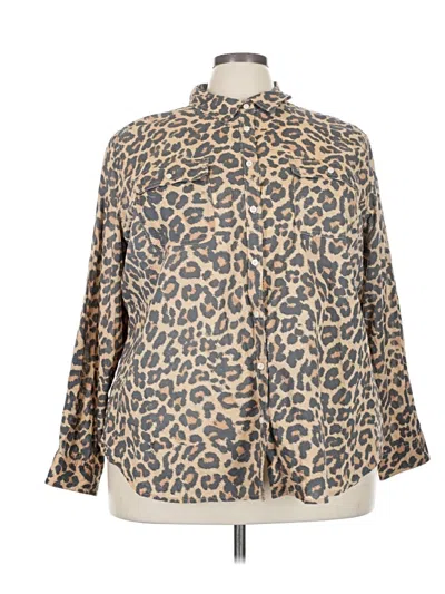 Pre-owned St. John's Bay Long Sleeve Blouse In Brown