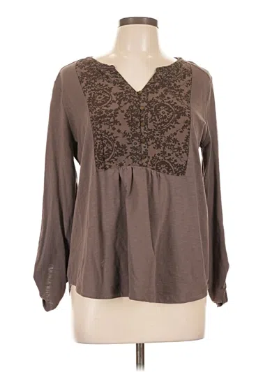Pre-owned St. John's Bay Long Sleeve Blouse In Brown