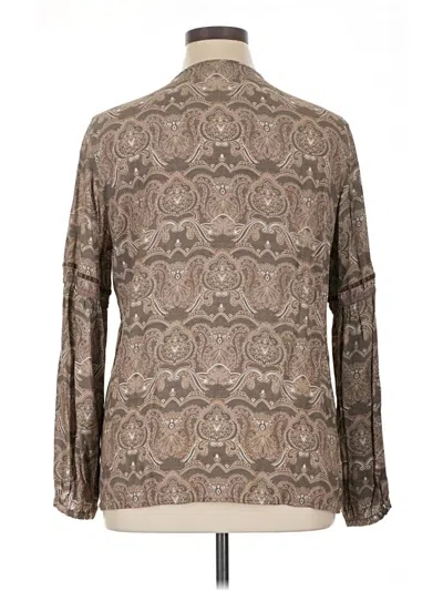 Pre-owned St. John's Bay Long Sleeve Blouse In Brown