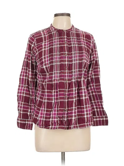 Pre-owned St. John's Bay Long Sleeve Blouse In Burgundy