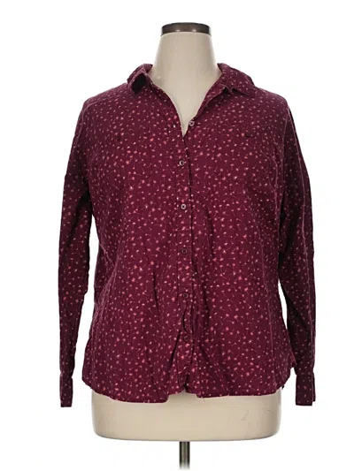 Pre-owned St. John's Bay Long Sleeve Blouse In Burgundy