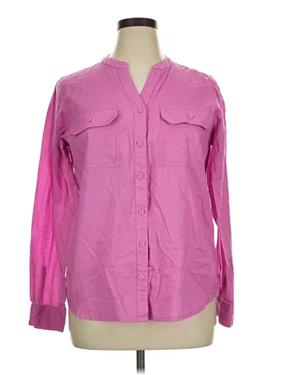 Pre-owned St. John's Bay Long Sleeve Blouse In Pink