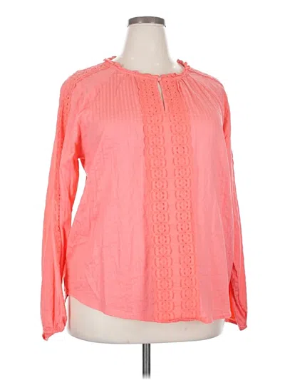 Pre-owned St. John's Bay Long Sleeve Blouse In Pink