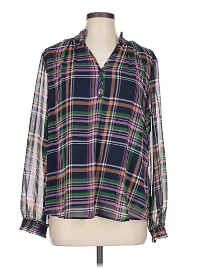 Pre-owned St. John's Bay Long Sleeve Blouse In Purple