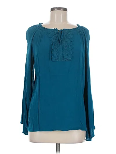 Pre-owned St. John's Bay Long Sleeve Blouse In Teal