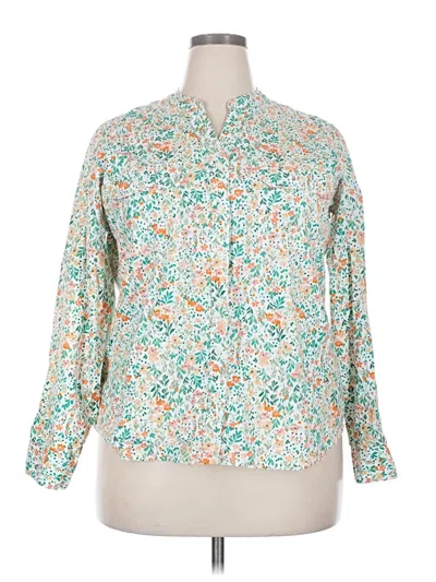Pre-owned St. John's Bay Long Sleeve Blouse In Teal