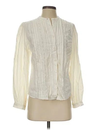 Pre-owned St. John's Bay Long Sleeve Blouse In White