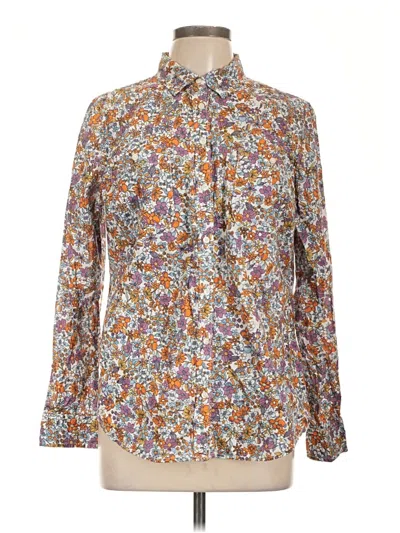 Pre-owned St. John's Bay Long Sleeve Blouse In White