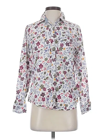 Pre-owned St. John's Bay Long Sleeve Blouse In White
