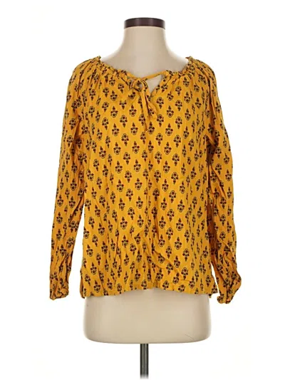 Pre-owned St. John's Bay Long Sleeve Blouse In Yellow