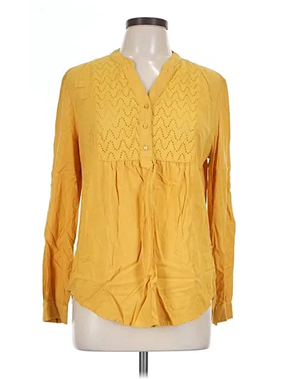 Pre-owned St. John's Bay Long Sleeve Blouse In Yellow