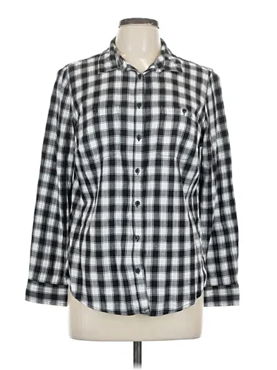 Pre-owned St. John's Bay Long Sleeve Button Down Shirt In Black