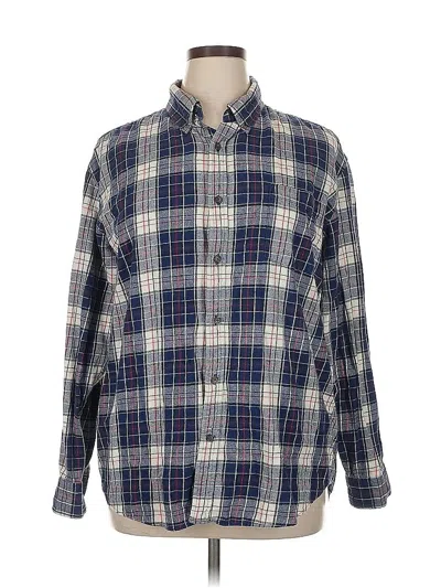 Pre-owned St. John's Bay Long Sleeve Button Down Shirt In Blue