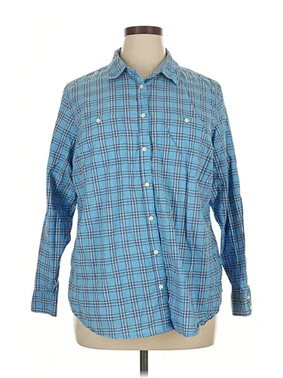 Pre-owned St. John's Bay Long Sleeve Button Down Shirt In Blue