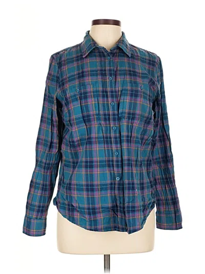 Pre-owned St. John's Bay Long Sleeve Button Down Shirt In Blue